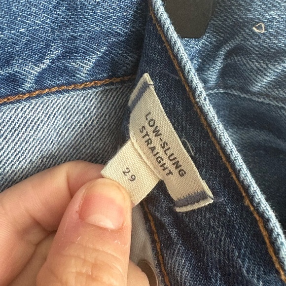 Madewell Low Slung Straight Button Fly Classic Blue Denim Jeans Women’s 29 EUC - Picture 8 of 9